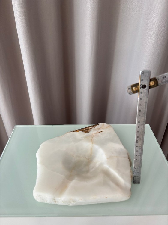 Vintage sculpturale onyx asbak/opbergbakje – zware natuursteen – Schalen, Marble (photo 5 of 11)