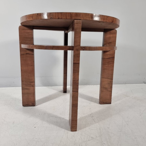 Art Deco Houten Tafel, jaren 40, Kaptafels, Bruin (foto 5 van 7)