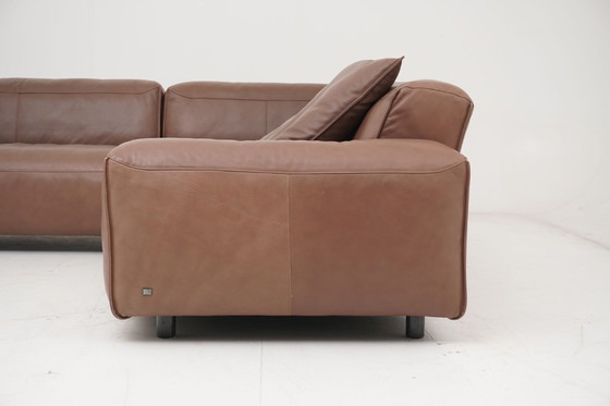 Image 1 of Rolf Benz Mio suite, bank, sofa, hoekbank, leer, bruin