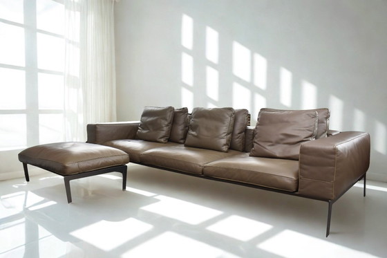 Image 1 of Exclusive Flexform Lifesteel design bench & footstool