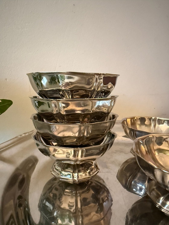 Ensemble de 6 coupes chromées avec plateau – Vaisselle, Chrome (photo 2 of 6)