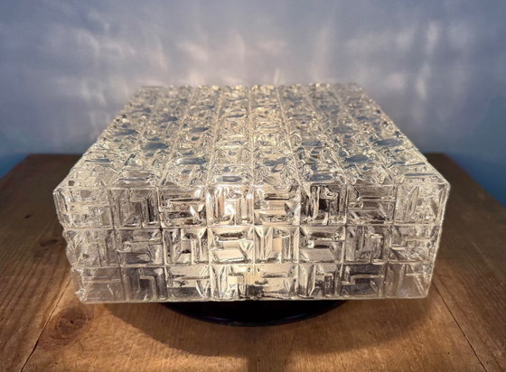 Vintage Glass Wall Or Ceiling Light, 1970s, Metal, Transparent, Modern (photo 9 of 15)