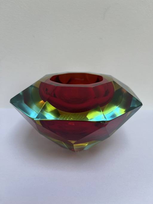 Vintage Sommerso Murano glass ashtray circa 1960