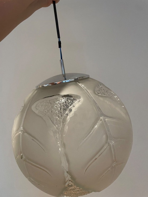 Peill & Putzler Atlantis vintage design lamp, opal glass and chrome, Pendant lamps, Transparent (photo 3 of 5)