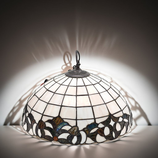 Deckenleuchte im Tiffany-Stil - Handgefertigte Pendelleuchte aus farbigem Glas