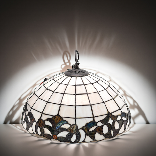 Tiffany Style Ceiling Lamp - Handmade Vintage Pendant Lamp of Colored Glass