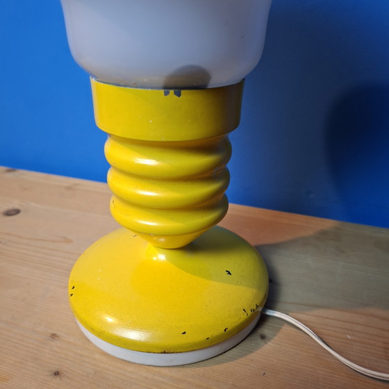 Image 1 of Mid-century Italian space-age table lamp glass metal