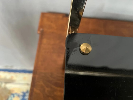 Pair of vintage Hollywood Regency style bedside or accent tables., Nightstands, Metal (photo 5 of 9)