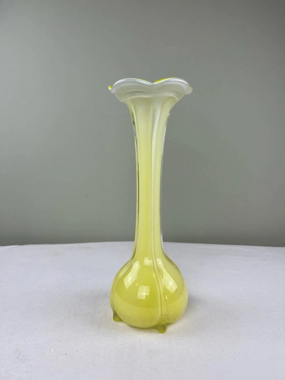 Yellow corolla vase – Crystal, Glass, Retro (photo 8 of 8)