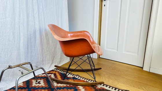Image 1 of Eames DAX DAG RAR Vintage Peach Fiberglass Rocker