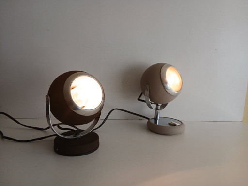 Eyeball Lampen – Vintage – 1970’s – tafellampen, Metal (photo 2 of 8)