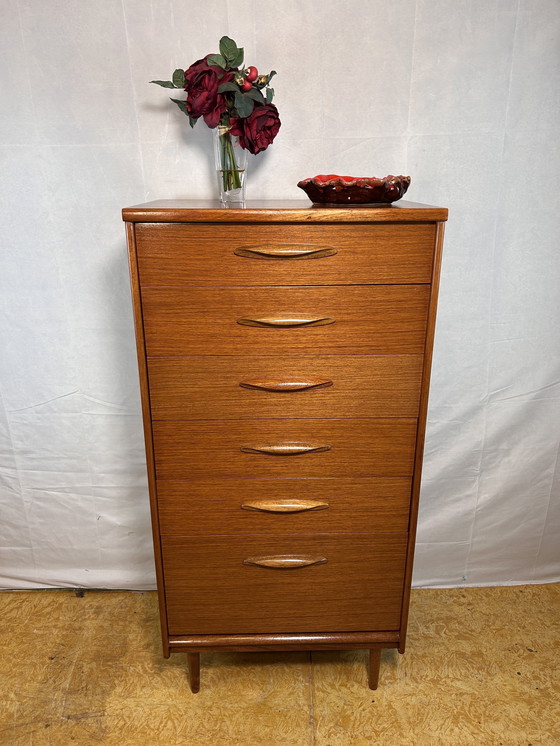Image 1 of Mid century retro vintage teak chest of drawers by Austinsuite 1960 6drawers Danish design