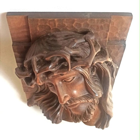 Bas relief tête de Christ couronné d'épines Hauteur 23,2 cm – Sculptures, Wood (photo 7 of 14)