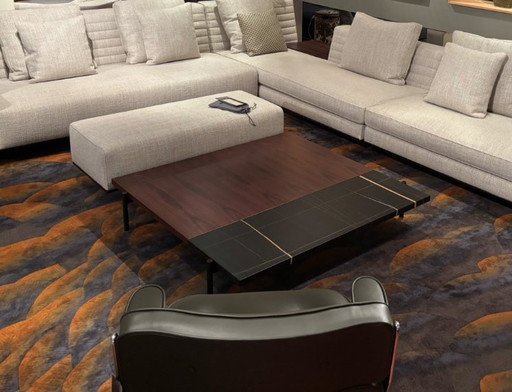Minotti Superquadra coffee table 122x128cm Sahara Noir Marmer Palisander