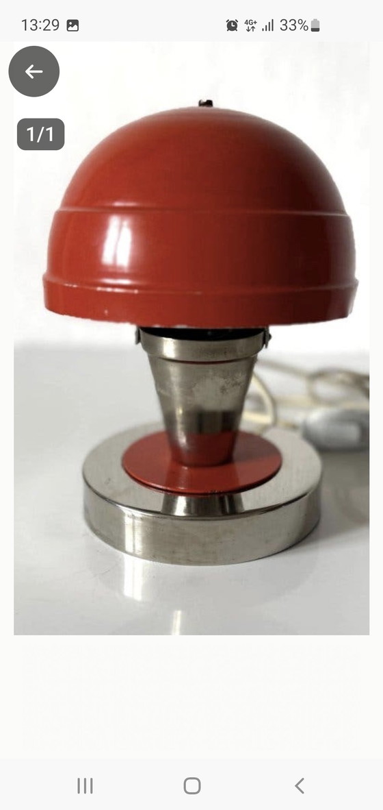 Lampe Vintage Space Age Champignon AZ Iskra Plovdiv – Luminaires, Metal, Chrome (photo 2 of 8)