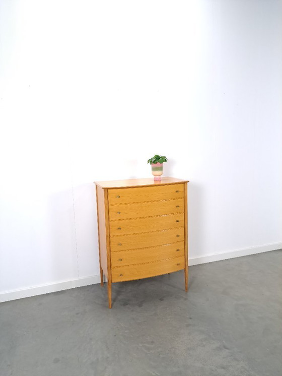 Image 1 of Cassettiera alta curva di metà secolo con 6 cassetti