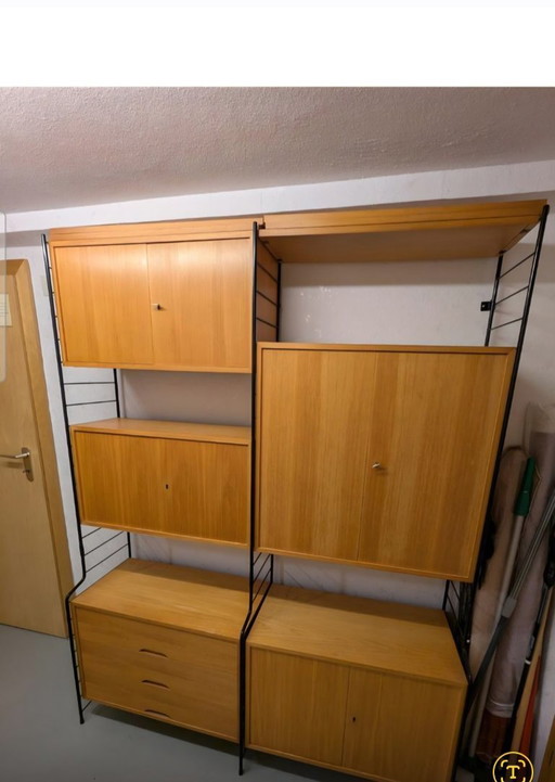 Parete attrezzata vintage WHB rovere/nero anni '70