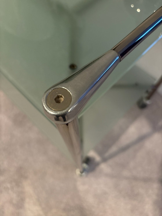 Bar cart by Marco Zanuso Jr. for Driade., Glass, Metal, Silver (photo 7 of 8)