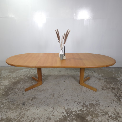 Vintage 1960s extendable oval table 6 to 10 persons