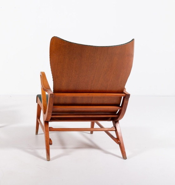 Image 1 of Sillón arquitectónico sueco de estilo moderno de mediados de siglo, diseñado por Axel Larsson en la década de 1950.
