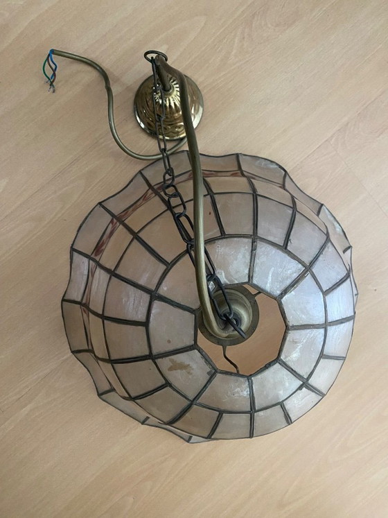 Image 1 of Suspension ancienne en mica – Arts & Crafts – 1920