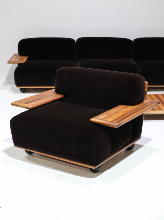 Image 1 of Conjunto de sofás modulares Pianura Mario Bellini Cassina marrón Italia años 70