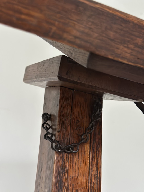 Image 1 of Leggio in rovere antico e ghisa – Leggio architettonico senza tempo