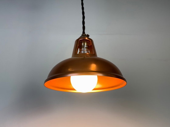Image 1 of Lampada da soffitto vintage in rame industriale, anni 2000