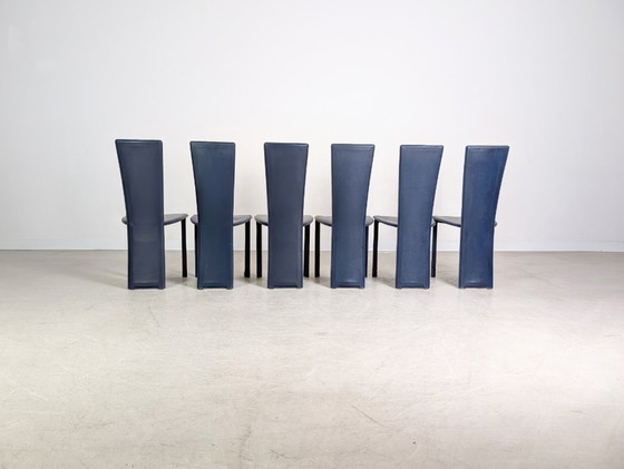 Image 1 of Conjunto original de 6 sillas Frag Psyra, diseño italiano, hechas a mano en los años 80.