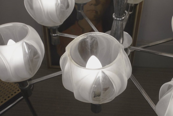 Sputnik Chandelier 8 Light Mid Century Chrome Faceted Glass Globes Ceiling Lamp Space Age Atomic – Metal (photo 34 of 52)