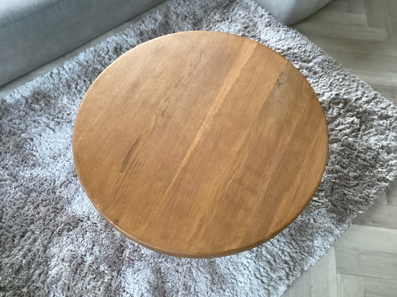 Image 1 of Eiken salontafel driepoot 1970 design brutalista 