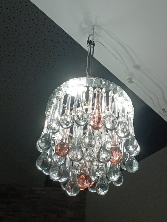 Image 1 of Kroonluchter van Muranoglas in druppelvorm, jaren 60