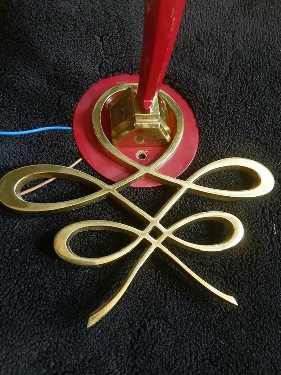 Image 1 of Applique da parete in bronzo e vetro di Jules Leleu, in stile Art Déco.