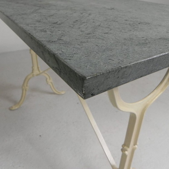 Image 1 of Gartentisch, Bistrotisch mit Marmorplatte, 1950er Jahre