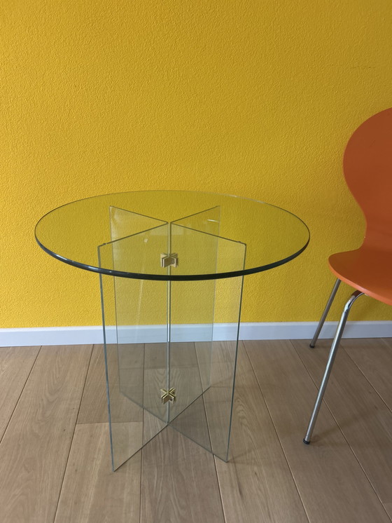 Image 1 of Glass table in the style of Leon Rosen