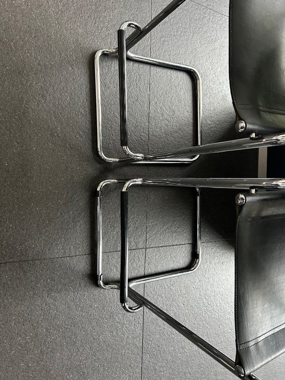 Image 1 of 2x sgabelli da bar Bauhaus (Mart Stam) - cantilever neri