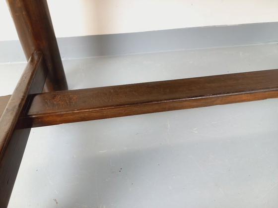 Image 1 of Brutalist rectangular dining table by Georges Robert in dark pine wood from the 1950s/60s