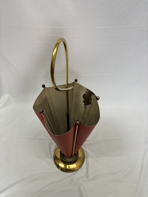 Image 1 of Vintage Mid-Century design paraplubak jaren '50/'60 rood