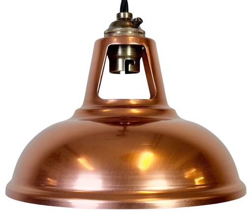Lampada da soffitto vintage in rame industriale, anni 2000