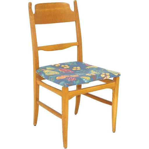 Sedia vintage in legno di quercia e tessuto di Carl Malmsten, 1970