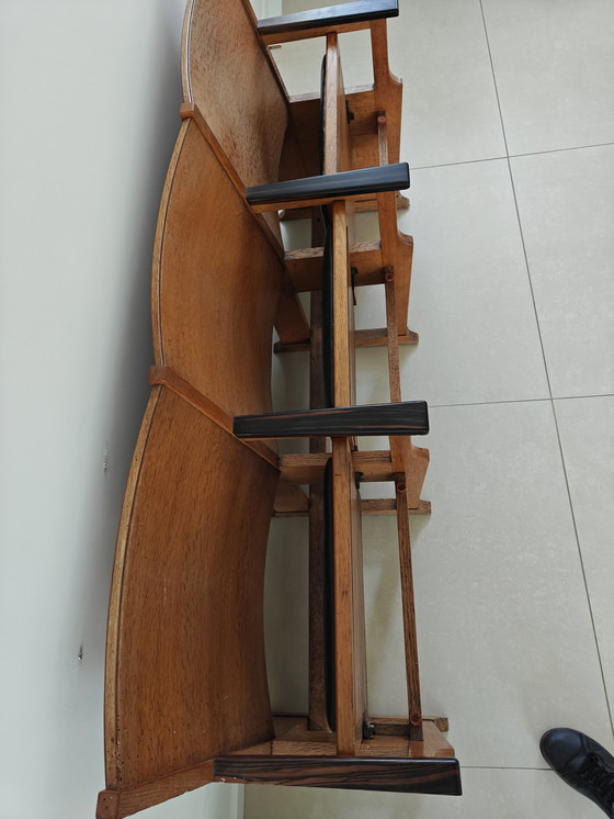 Image 1 of Vintage theaterbankje 'Amsterdamse school' 