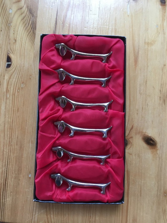 Image 1 of Set of 6 Dachshund knife rests (knife supports)