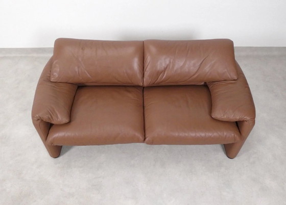 Image 1 of Cassina Maralunga 2 posti in pelle color mocca
