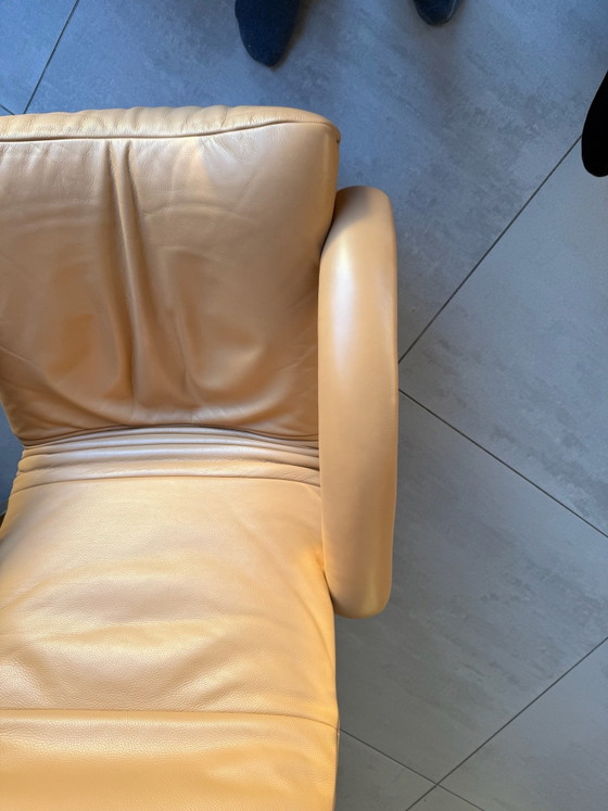 2 sillones reclinables Jori, Cuero, Metal, Beige (foto 5 de 6)