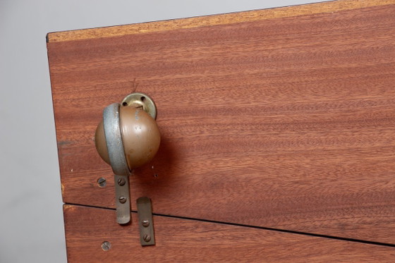 Image 1 of Meuble bar sur roulettes Danois en Palissandre et Laiton par Jorgen Clausen pour Brande Mobelfabrik 1960.