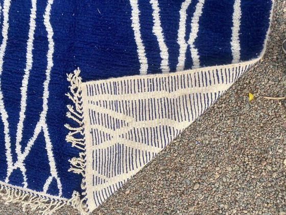 Marokkaans blauw gedecoreerd vloerkleed 200cmx300cm – Vloerkleden en tapijten, Wool, Bohemian (photo 6 of 10)