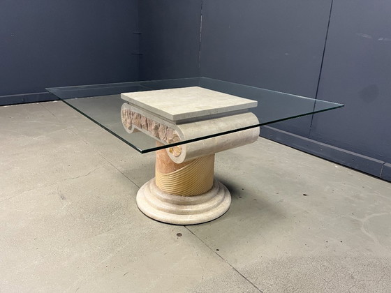 Image 1 of Table basse à colonnes tessellées de Maitland Smith, années 1970