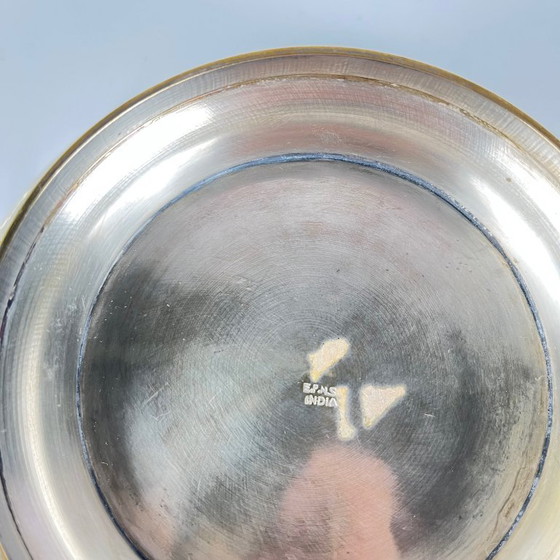 Image 1 of Coupe indienne en métal doré martelé, EPNS