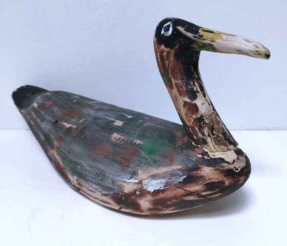 Image 1 of canard appelant bois patiné vintage