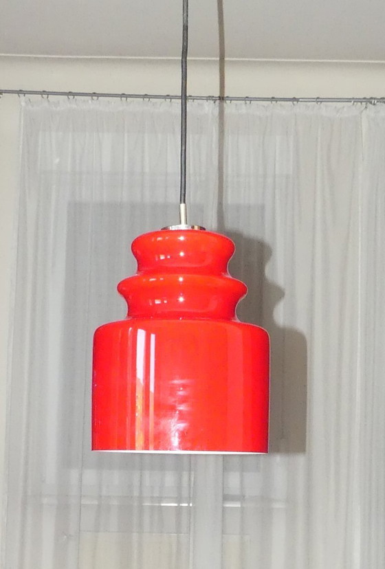 Image 1 of Peill&Putzler ceiling lamp red 1970s UK1aEb